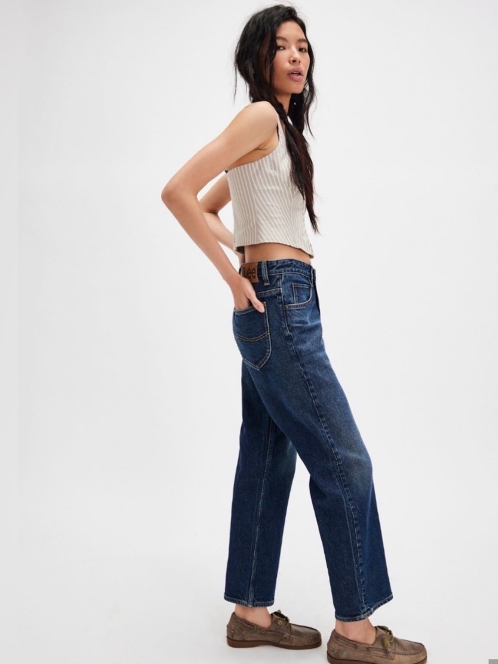 FREE PEOPLE X LEE RIDER
CLASSIC STRAIGHT LEG JEANS